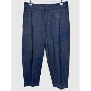 PURPLEMAROON Dark Wash Pleated Barrel Leg Jeans Pants Size M Medium